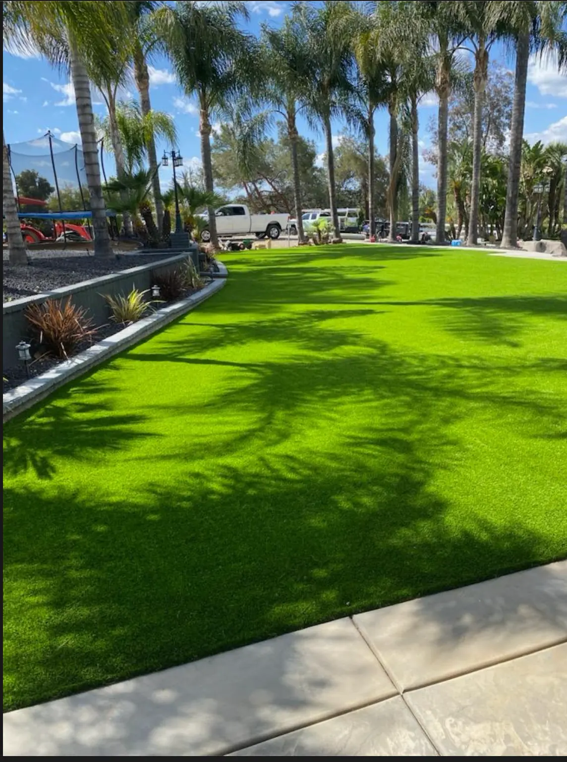 Artificial grass installed in a Perris, CA back yard by Millenium Artificial Turf